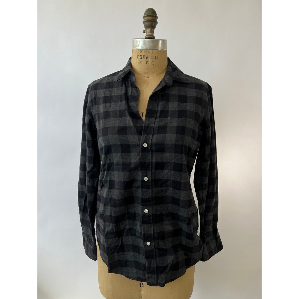 Frank & Eileen Frank Charcoal Black Buffalo Check Cotton Button Down Shirt S